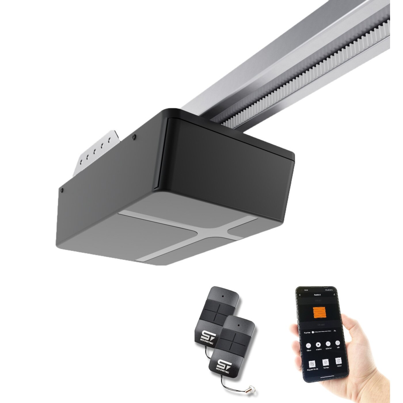 Garage door opener Schartec Prime with two remotes and smartphone