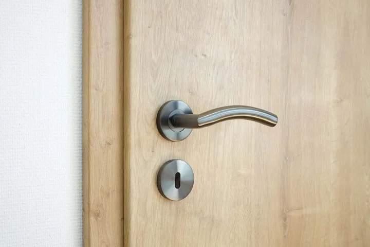 grey door handle