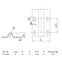 Schartec Bottom Running Rail R8U 1 Metre for Sliding Gates