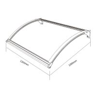 Schartec Aluminium Canopy L A-L with LED Lighting 1200 x 1000 mm