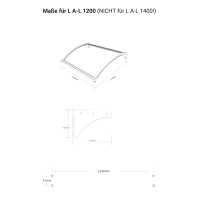 Schartec Aluminium Canopy L A-L with LED Lighting 1200 x 1000 mm