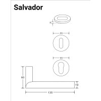 WC Lever Handle Set Salvador in Silver