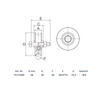 Schartec Roller for Sliding Gate Ø68 mm U-Groove