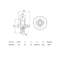 Schartec Roller for Sliding Gate Ø98 mm U-Groove