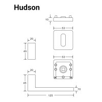 Hudson Stainless Steel Door Handle in Silver