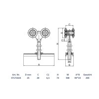 Schartec Hanging Door Roller for Sliding Gates M8