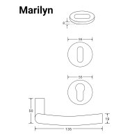 Stainless Steel Door Handle Marilyn in Anthracite