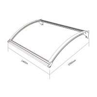 Schartec Aluminium Canopy L A-L with LED Lighting 1400 x 1000 mm