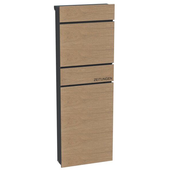 Schartec Wood Design Free-Standing Letterbox with Newspaper Compartment SPB-11