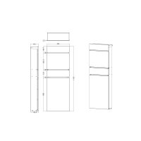 Schartec Design Free-Standing Letterbox with Newspaper Compartment SPB-12