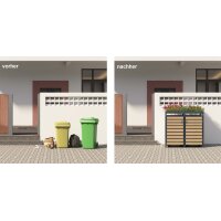 Schartec Bin Store 2-Pack Wood Design with Plant Roof SMBF1-2-H