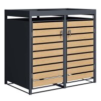 Schartec Bin Store 2-Pack Wood Design with Plant Roof...