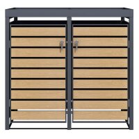 Schartec Bin Store 2-Pack Wood Design with Plant Roof SMBF1-2-H
