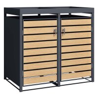 Schartec Bin Store 2-Pack Wood Design with Plant Roof SMBF1-2-H