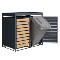 Schartec Bin Store 2-Pack Wood Design with Plant Roof SMBF1-2-H