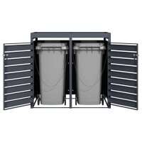 Schartec Bin Store 2-Pack Wood Design with Plant Roof SMBF1-2-H