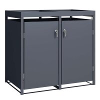 Schartec Bin Store 2-Pack Anthracite with Plant Roof SMBF1-2-A