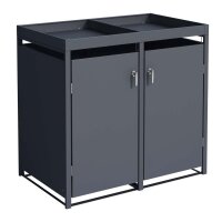 Schartec Bin Store 2-Pack Anthracite with Plant Roof...