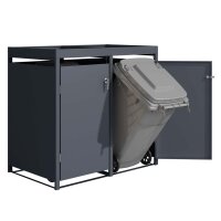Schartec Bin Store 2-Pack Anthracite with Plant Roof SMBF1-2-A
