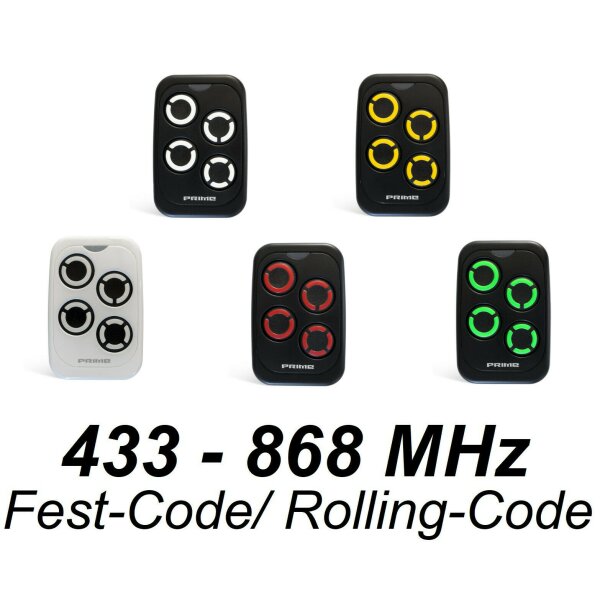 Schartec Universal Remote Control Prime TOP 433 - 868 MHz Fixed & Rolling Code - many colors