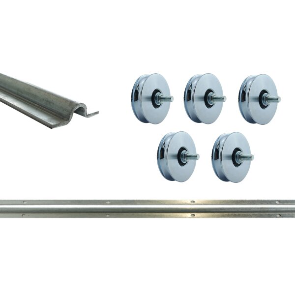 Sliding Gate U-Groove Track and Roller Set – up to 5m