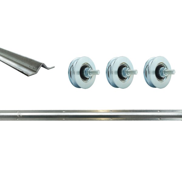 Sliding Gate V-Groove Track Set with Roller Kit – up to 3m