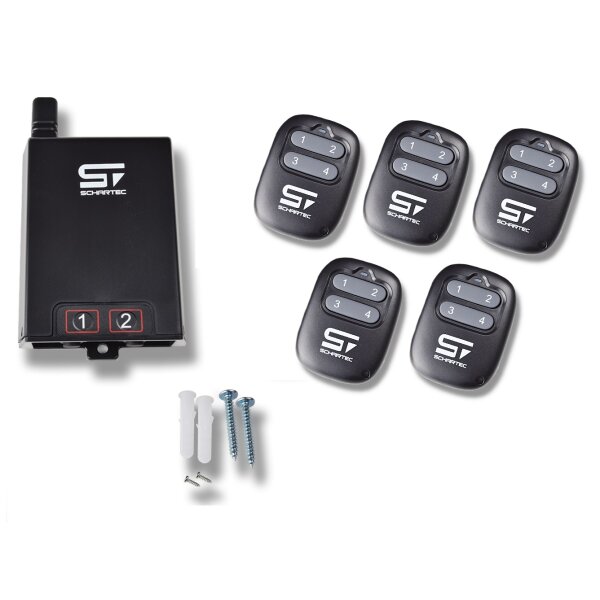 Schartec 230 V Wireless Receiver Set incl. 5 Remote Controls 433 MHz