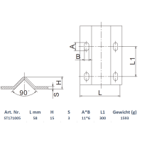 Schartec Bottom Running Rail V 1 Metre for Sliding Gates