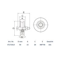 Schartec Roller for Sliding Gate Ø50 mm V-Groove