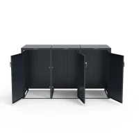 Triple Wheelie Bin Storage Unit Anthracite Grey SMB2-3