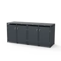 Quad Wheelie Bin Storage Unit Anthracite Grey SMB2-4