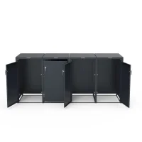 Quad Wheelie Bin Storage Unit Anthracite Grey SMB2-4