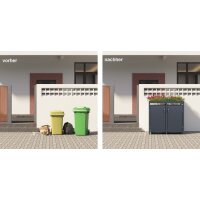 Schartec Bin Store 4-Pack Anthracite with Plant Roof SMBF1-4-A