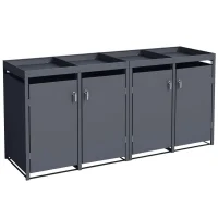 Schartec Bin Store 4-Pack Anthracite with Plant Roof...