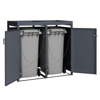 Schartec Bin Store 4-Pack Anthracite with Plant Roof SMBF1-4-A