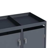 Schartec Bin Store 4-Pack Anthracite with Plant Roof SMBF1-4-A