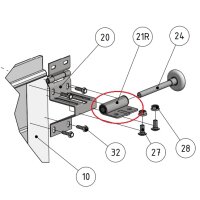 Roller Holder right for Sectional Garage Doors