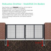 Double-Leaf Swing Gate in Anthracite 1200 x 4000 mm