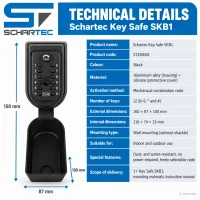 Schartec Key Safe SKB1 – Key Box with Combination Code for Outdoor Use