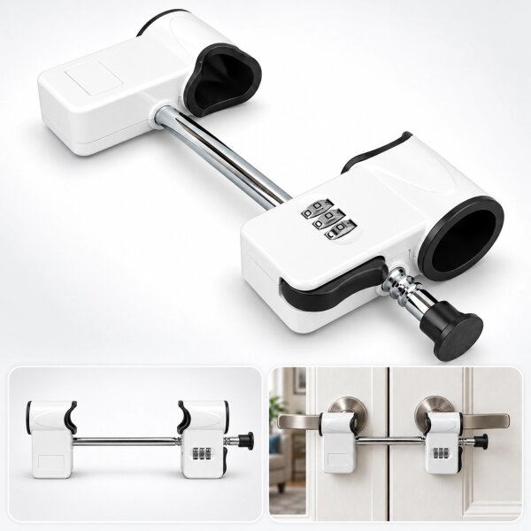 Schartec Double Door Lock SDL1 – Patio Door Security Lock with 3-Digit Combination for French Doors