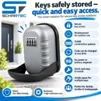 Schartec Key Safe SKB3 – Wall-Mounted Key Box with 4-Digit Combination Code for Outdoor Use