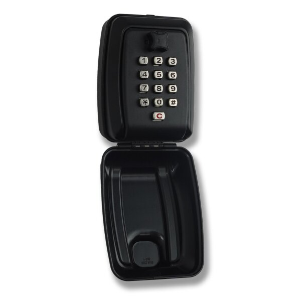 Schartec Key Safe Box with Push-Button Code & Cover – Key Lock Box for Wall Mounting