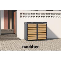 Schartec Wheelie Bin Box Wood Design SMB1-2