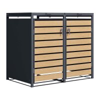 Schartec Wheelie Bin Box Wood Design SMB1-2