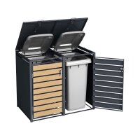 Schartec Wheelie Bin Box Wood Design SMB1-2