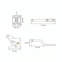 SCHARTEC Garden Gate Hardware Kit black – gate latch, T-hinges & handle in classic design