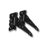 SCHARTEC Garden Gate Hardware Kit black – gate latch, T-hinges & handle in classic design