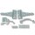 SCHARTEC Garden Gate Hardware Kit galvanised – gate latch, T-hinges & handle in classic design