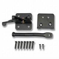 SCHARTEC Premium Garden Gate Hardware Kit black – 3 mm hinges & gate latch