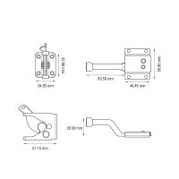 SCHARTEC Premium Garden Gate Hardware Kit galvanised – 3 mm hinges & gate latch
